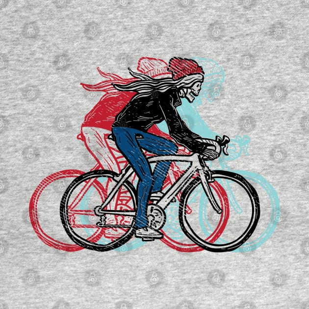 Long Haired Skull Cyclists by maxdax